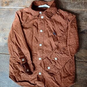 H&M Boys Brown Button-Down Shirt Size 2T